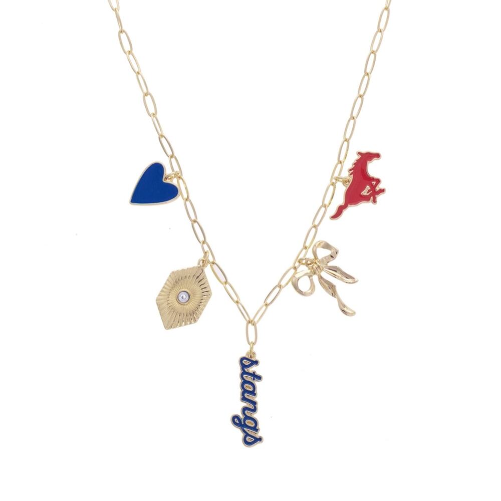 Gameday Charm Necklace – Blue & Red